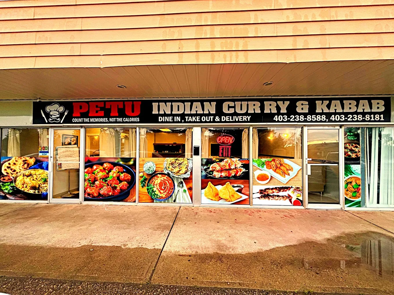 Fresh vegetarian dishes at Petu Indian restaurant Calgary